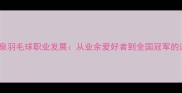 天津王羽泉羽毛球职业发展从业余爱好者到全国冠军的逆袭之路