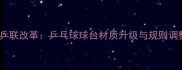 国际乒联改革乒乓球球台材质升级与规则调整全