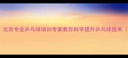 周恺乒乓球教练北京专业乒乓球培训专家教你科学提升乒乓球技术附5大核心优势