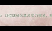 塞尔维亚国家队完整名单32位球员名单及实力排名附世界杯预选赛关键数据