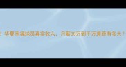 华夏幸福球员真实收入月薪30万到千万差距有多大