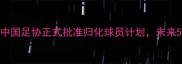 重磅官宣中国足协正式批准归化球员计划未来5年规划曝光