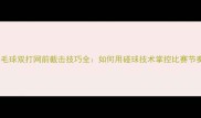 羽毛球双打网前截击技巧全如何用碰球技术掌控比赛节奏