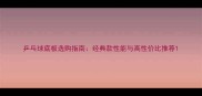 乒乓球底板选购指南经典款性能与高性价比推荐