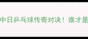 金景娥VS福原爱中日乒乓球传奇对决谁才是你心中的大魔王