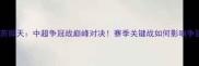 申花VS江苏舜天中超争冠战巅峰对决赛季关键战如何影响争冠悬念