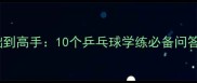 从零基础到高手10个乒乓球学练必备问答与技巧