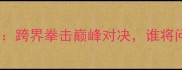 迈达纳VS梅威瑟跨界拳击巅峰对决谁将问鼎世界拳王