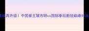 卫冕战再升级中国拳王皱市明vs国际拳坛新锐巅峰对决全
