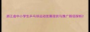 浙江省中小学生乒乓球运动发展现状与推广路径探析