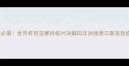 喀麦隆vs智利必看世界杯预选赛终极对决解码非洲雄鹰与南美劲旅的战术密码