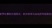 羽毛球世界比赛积分规则大积分体系与运动员夺冠路径全攻略