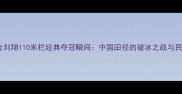 2004雅典奥运会刘翔110米栏经典夺冠瞬间中国田径的破冰之战与民族自豪感觉醒