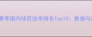 最新CBA赛季国内球员效率排名Top10数据与战术价值