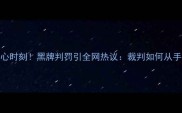 羽毛球赛场上演惊心时刻黑牌判罚引全网热议裁判如何从手部动作判定违规