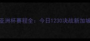 中国女排亚洲杯赛程全今日1230决战新加坡5大看点