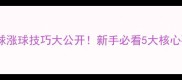 乒乓球涨球技巧大公开新手必看5大核心要点