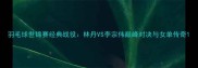 羽毛球世锦赛经典战役林丹VS李宗伟巅峰对决与女单传奇