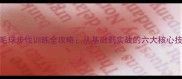 羽毛球步伐训练全攻略从基础到实战的六大核心技巧