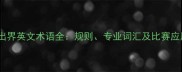 乒乓球出界英文术语全规则专业词汇及比赛应用指南
