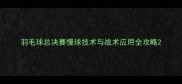 羽毛球总决赛慢球技术与战术应用全攻略