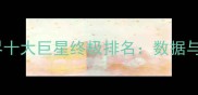 全球足球界十大巨星终极排名数据与风格前瞻