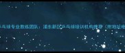南汇乒乓球专业教练团队浦东新区乒乓球培训机构推荐附地址电话