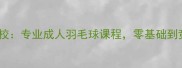 北京亮都羽毛球培训学校专业成人羽毛球课程零基础到竞技水平系统提升指南
