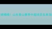 重磅揭晓山东泰山赛季中超球员名单深度