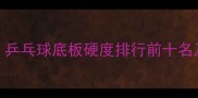 最新评测乒乓球底板硬度排行前十名及选购指南