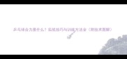 乒乓球合力是什么实战技巧与训练方法全附技术图解