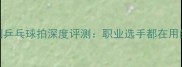 蝴蝶SK系列乒乓球拍深度评测职业选手都在用的秘密武器