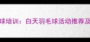 广州周末羽毛球培训白天羽毛球活动推荐及新手入门指南
