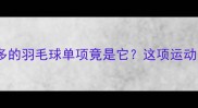 全球参与人数最多的羽毛球单项竟是它这项运动为何风靡全球