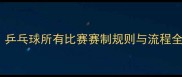 最新乒乓球所有比赛赛制规则与流程全攻略