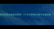 惠阳羽毛球速成班推荐3个月从零到6分新手必看攻略