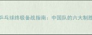 里约奥运会乒乓球终极备战指南中国队的六大制胜策略与技术