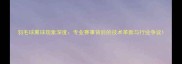 羽毛球熏球现象深度专业赛事背后的技术革新与行业争议