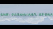 伦敦羽毛球世锦赛李宗伟巅峰对决林丹教科书级决赛你看过吗