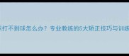 羽毛球打不到球怎么办专业教练的5大矫正技巧与训练方案