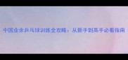 中国业余乒乓球训练全攻略从新手到高手必看指南