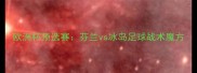 欧洲杯预选赛芬兰vs冰岛足球战术魔方