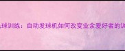 智能羽毛球训练自动发球机如何改变业余爱好者的训练方式