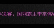 羽毛球世锦赛决赛vs半决赛国羽霸主李宗伟VS安赛龙谁将问鼎