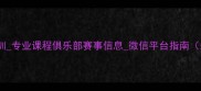 上海羽毛球培训专业课程俱乐部赛事信息微信平台指南最新全攻略