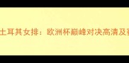 德国女排vs土耳其女排欧洲杯巅峰对决高清及赛事看点全